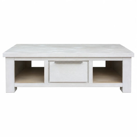 Aspen Solid Wood White Wash Two Drawer Coffee Table