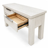 Aspen Solid Wood White Wash 2 Drawer Hall Table