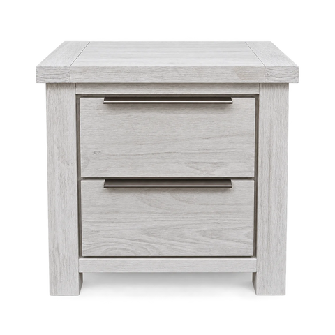 Aspen Solid Wood White Wash 2 Drawer Bedside Table