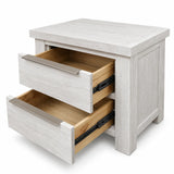 Aspen Solid Wood White Wash 2 Drawer Bedside Table