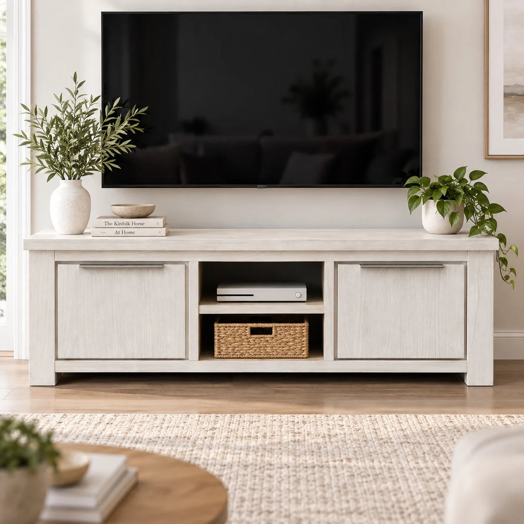 Aspen Solid Wood White Wash TV Unit