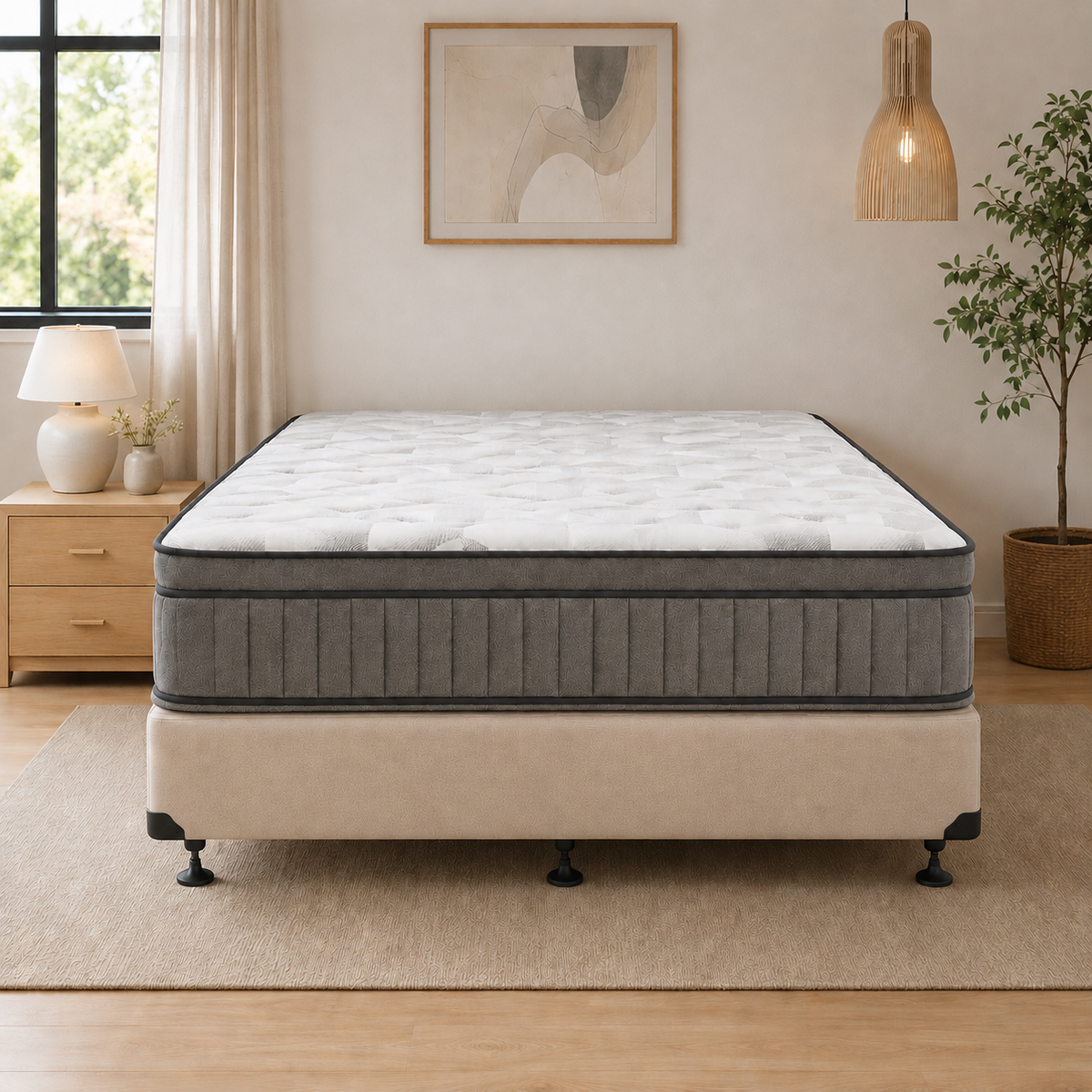Atlanta 5 Zone Pocket Spring Queen Mattress & NZ Made Bed Base
