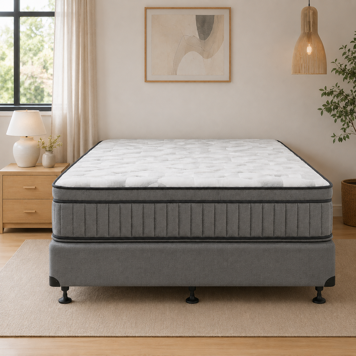 Atlanta 5 Zone Pocket Spring Queen Mattress & NZ Made Bed Base