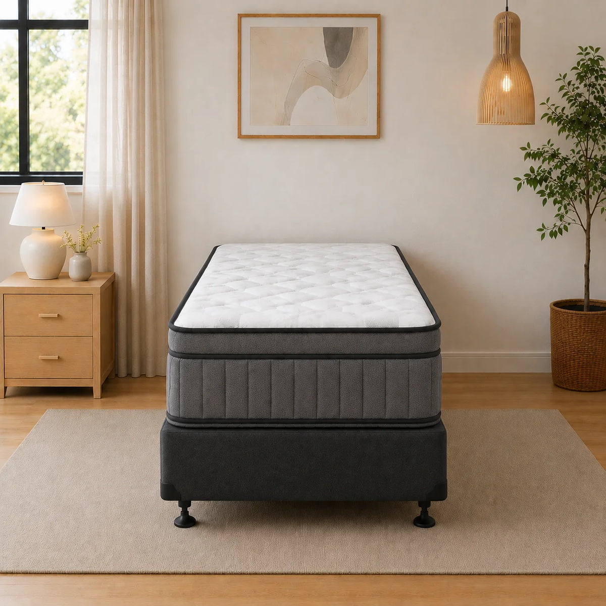 Atlanta 5 Zone Pocket Spring King Single Mattress & NZ Made Bed Base
