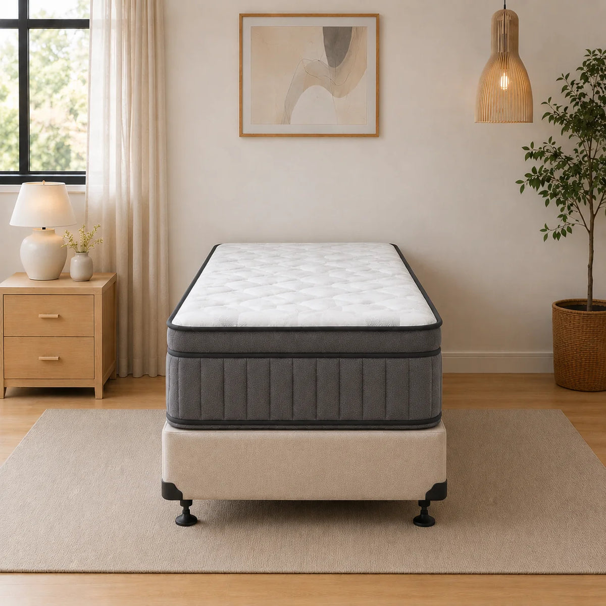 Atlanta 5 Zone Pocket Spring King Single Mattress & NZ Made Bed Base