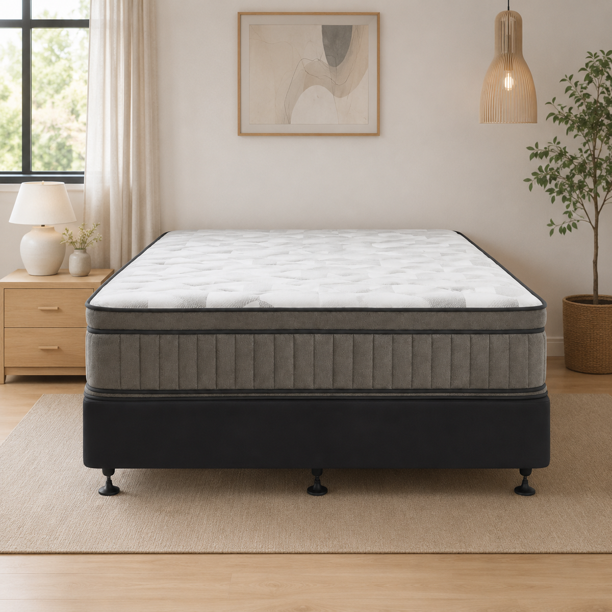 Atlanta 5 Zone Pocket Spring Queen Mattress & NZ Made Bed Base