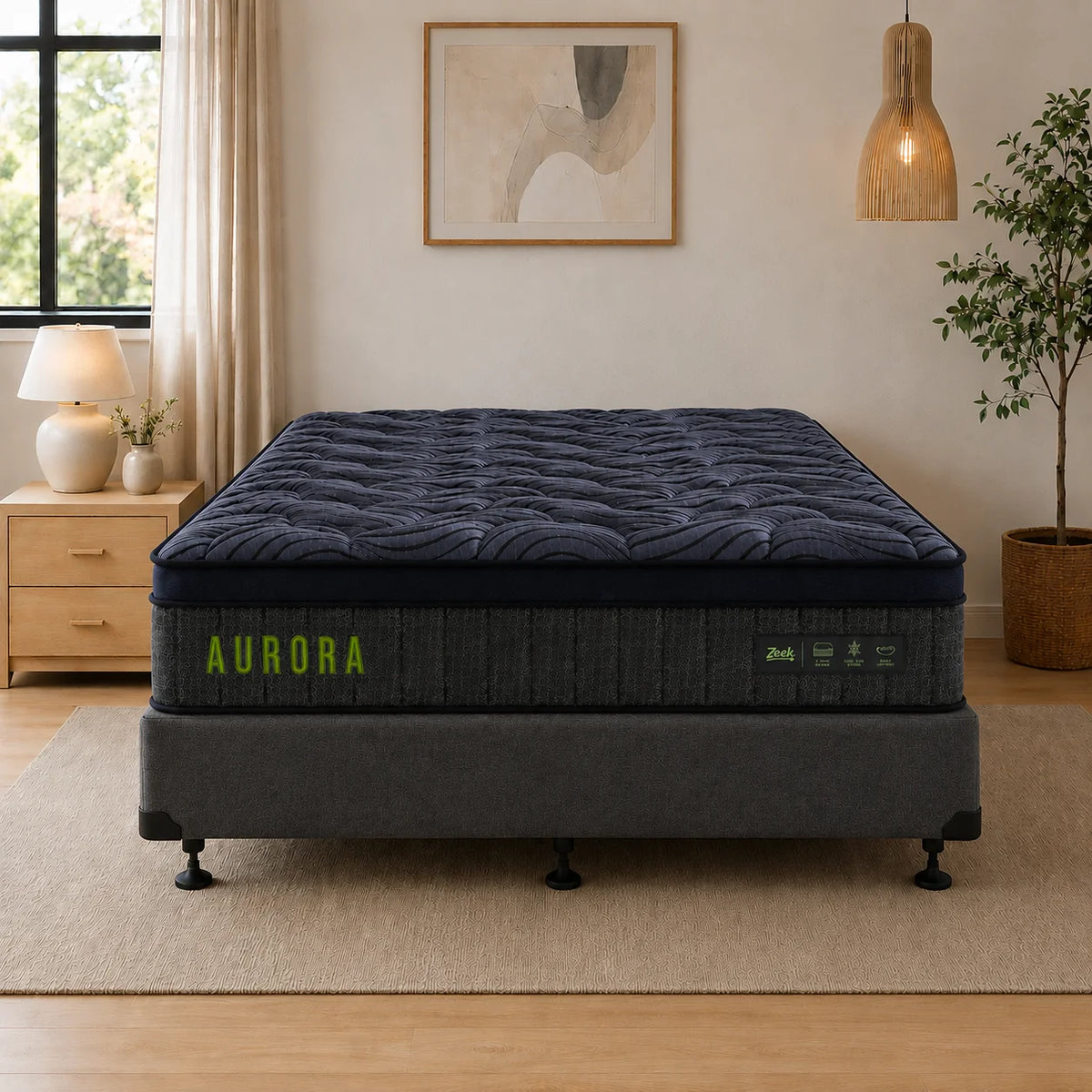 Queen Bed 2Pcs Aurora Queen Mattress & NZ Made Base