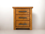 Woodgate Rustic Solid Wood 3 Drawer Bedside Table