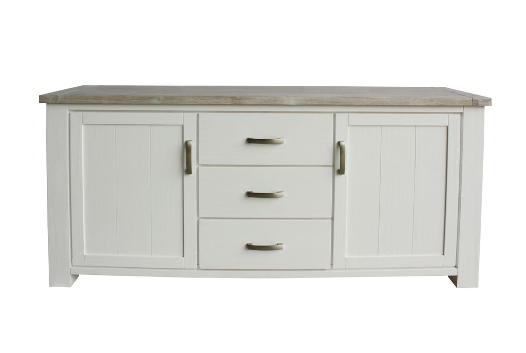 Ashlee White Wash Solid Wooden Buffet - 1.8m