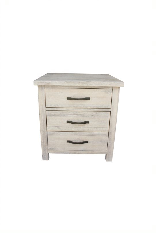 Ballman Bedside White Wash Solid Wooden