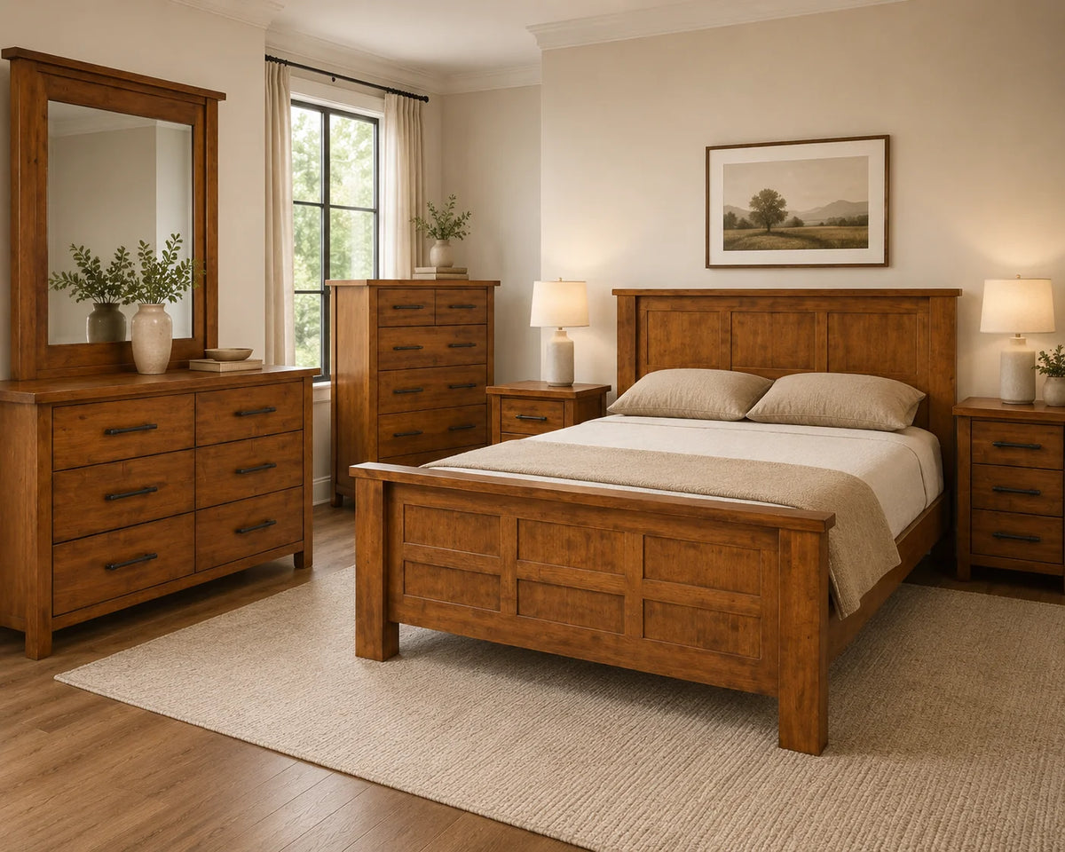 Woodgate Rustic Solid Pine Queen Bedroom Suite