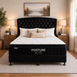 Queen Bed Set with Posture Elite Medium Mattress, NZ Made Base & Birmingham Headboard