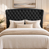 Birmingham Wing Headboard - Black Velvet