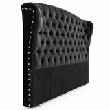 Birmingham Wing Headboard - Black Velvet