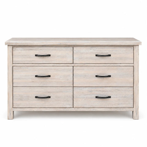 Brighton Solid Acacia 6 Drawer Dresser / Lowboy