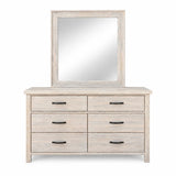 Brighton Solid Acacia Wood Queen Bedroom Suite – White Wash Rustic Finish