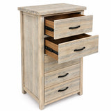 Brighton Solid Acacia 5 Drawer Slimboy – White Wash & Rustic Finish