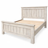 Brighton Solid Wood Bed Frame – White Wash Rustic Finish