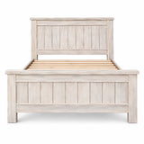 Brighton Solid Wood Bed Frame – White Wash Rustic Finish