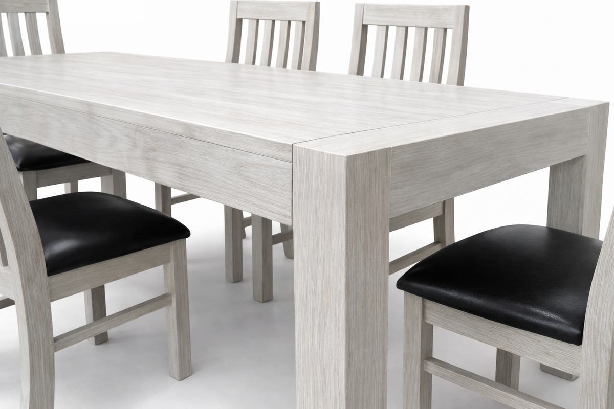 Aspen Solid Wood White Wash Dining Suite