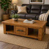 Woodgate Rustic Solid Wood 2 Drawer Coffee Table