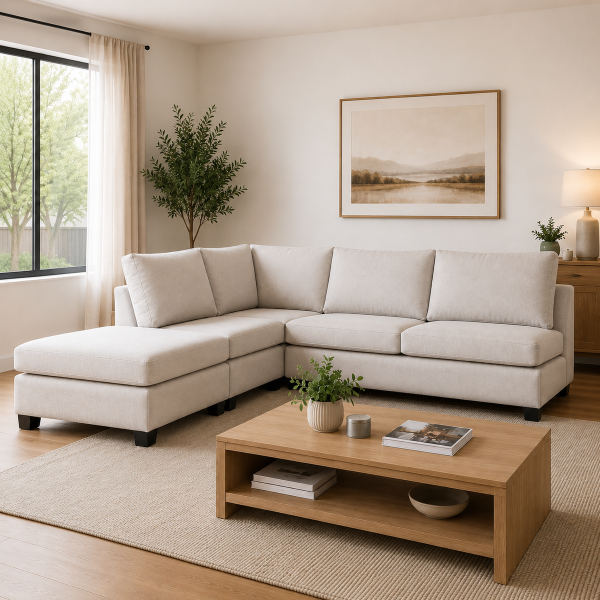 NZ Made 4 Piece Modular Lounge Suite - Dallas Aston Cloud