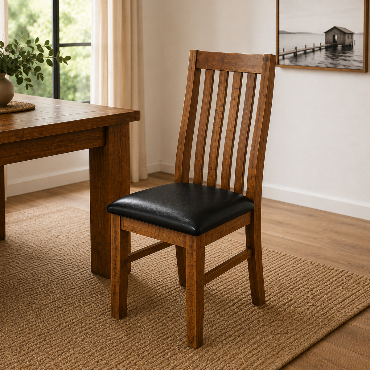 Woodgate Rustic Solid Pine Wood Dining Chair