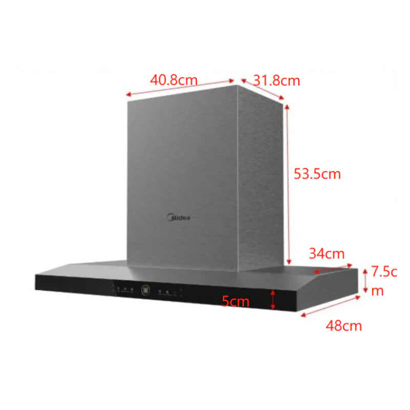 Midea 90cm T-Shape Rangehood - Steam Wash E88 - 3 Years Warranty