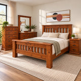 Fergus Solid Pine Rustic Bed Frame