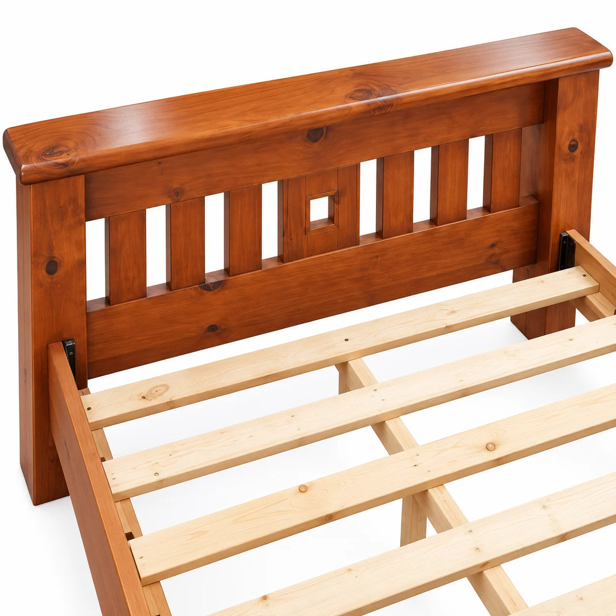 Fergus Solid Pine Rustic Bed Frame