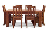 Fergus 9PCS Dining Suite Rustic Solid Pine Wood - 2.1m Table with 8 x Chairs