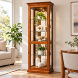 Fergus Solid Wood Glass Display Cabinet