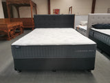 Queen Bed 2Pcs NZ Made Base with an Extra Firm Pocket Spring Mattress