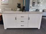 Ashlee White Wash Solid Wooden Buffet - 1.8m