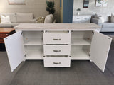 Ashlee White Wash Solid Wooden Buffet - 1.8m