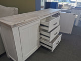 Ashlee White Wash Solid Wooden Buffet - 1.8m