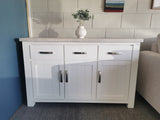 Ashlee White Wash Solid Wooden Buffet - 1.32m