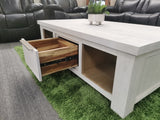 Amanda Rustic White Wash Coffee Table