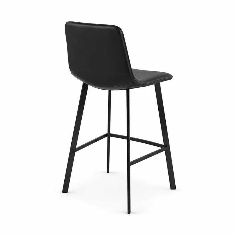 Katarina Black PU Leather Barstool with Metal Frame