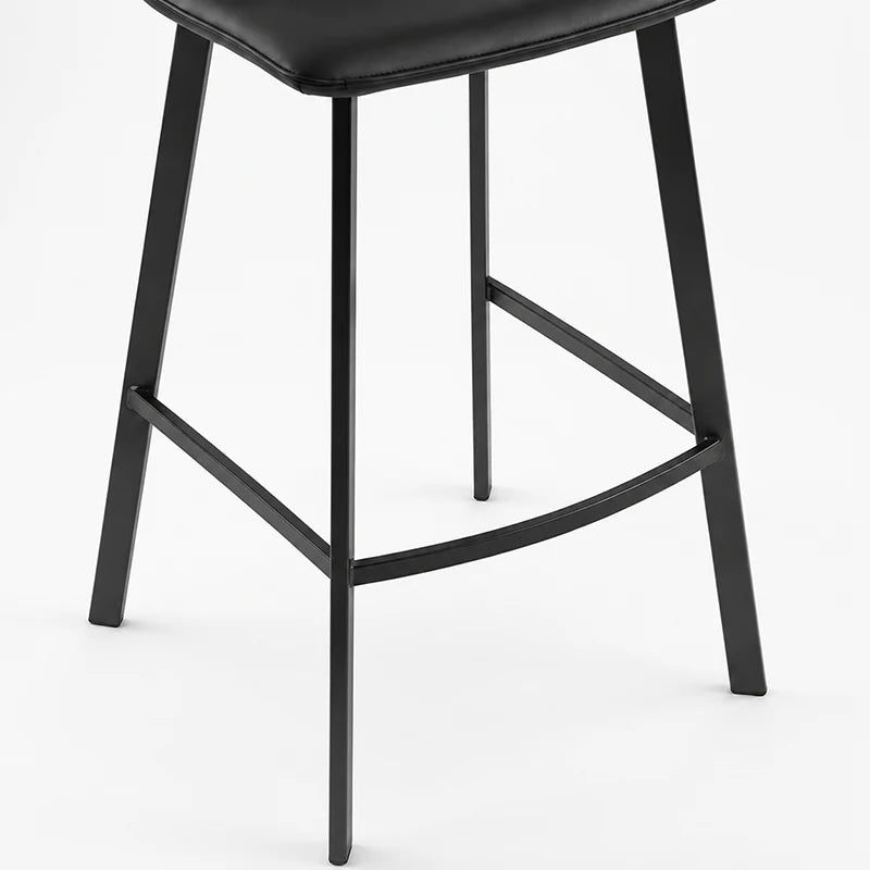 Katarina Black PU Leather Barstool with Metal Frame