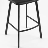 Katarina Black PU Leather Barstool with Metal Frame