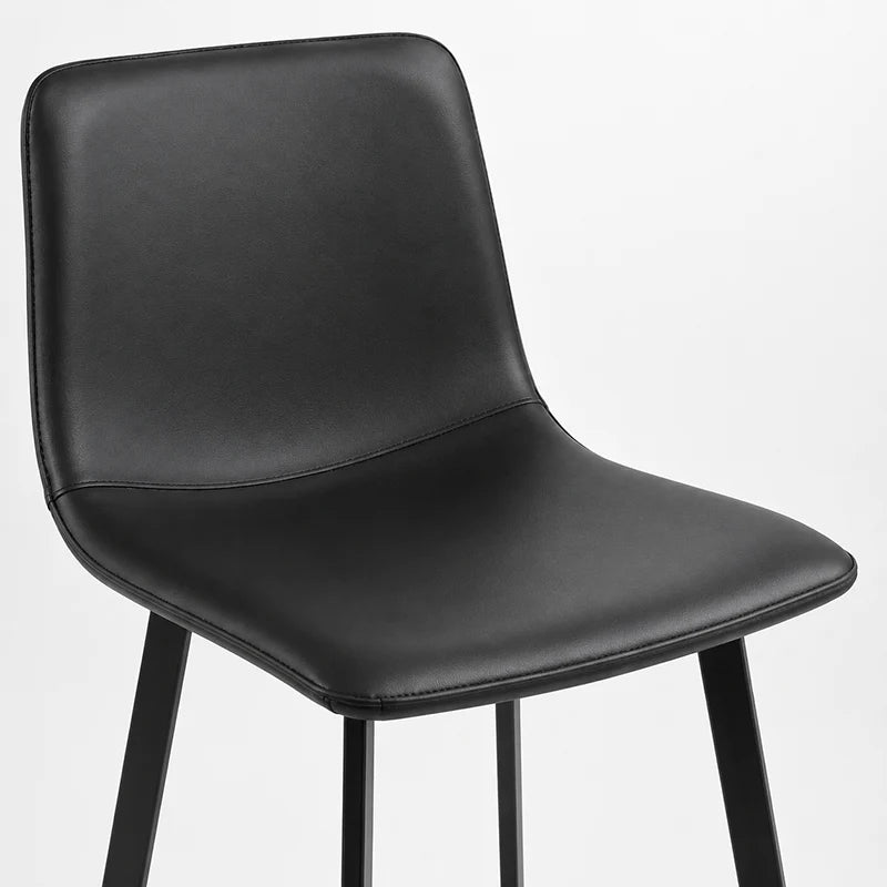 Katarina Black PU Leather Barstool with Metal Frame