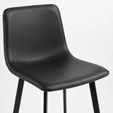 Katarina Black PU Leather Barstool with Metal Frame