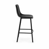 Katarina Black PU Leather Barstool with Metal Frame