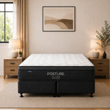 King Bed 2pcs - Posture Elite Plush King Mattress & NZ Made Base