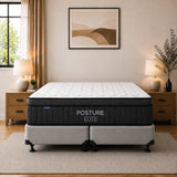King Bed 2pcs - Posture Elite Plush King Mattress & NZ Made Base