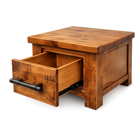 Woodgate Rustic Solid Wood 1 Drawer Side Table