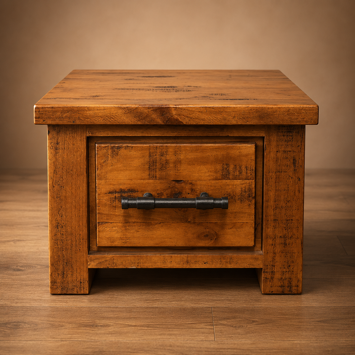 Woodgate Rustic Solid Wood 1 Drawer Side Table