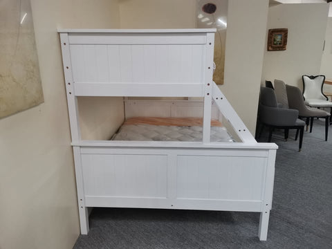 Lily Single and Double Bunk Bed White Wooden with Mattresses