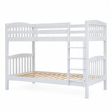 Lily White Wooden Single over Single Bunk Bed with Mattresses